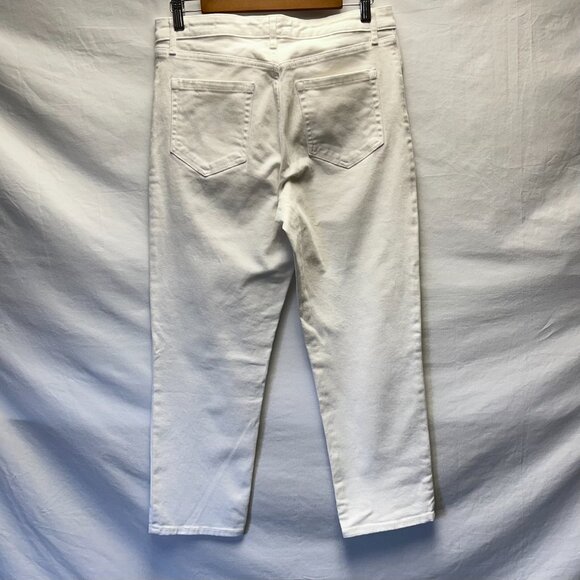 Anthropologie Ella Moss High Waist Straight Ankle Crop Jeans White Size 8/29 - Picture 3 of 12